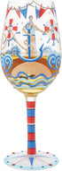 Enesco Lolita Designs Nautical Light House Hand-Painted Artisan Wine Glass, 15 Ounce, Multicolor...