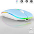 Wireless Bluetooth Mouse,LED Dual Mode Rechargeable Silent Slim Laptop Mouse,Portable(BT5.2+USB Receiver) Dual Mode Computer Mice,for Laptop,Deskt...