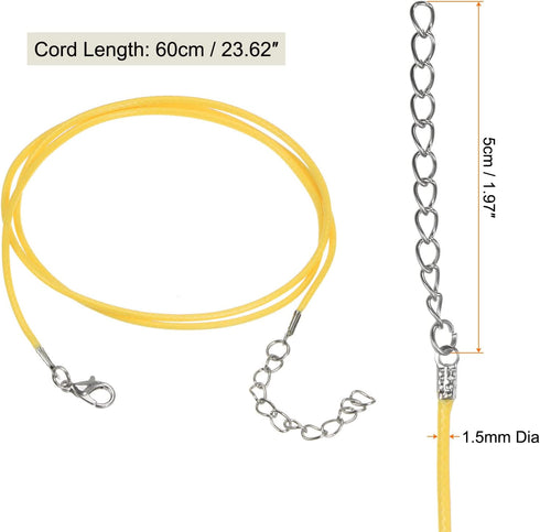 10pcs Waxed Necklace Cord Bulk, 23 Inches and 1.5mm Dia Necklace String Rope with Clasp for Pendants, Bracelets, Necklaces, Jewelry Making Beading...