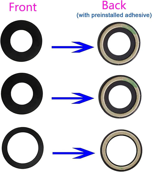 3 Pcs(1 Set) Sapphire Rear Back Camera Glass Lens Replacement for iPhone 12 Pro with Preinstalled Adhesive and Repair Tool Kits......