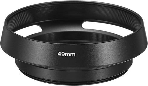 PATIKIL 49mm Lens Hood, Standard Vented Matte Surface Anti-reflective Inside Hood with Cleaning Cloth for Camera Lens, Black for Nikon, for Fujifi...