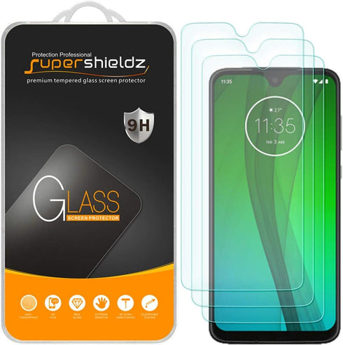 Supershieldz (3 Pack) Designed for Motorola Moto G7 Tempered Glass Screen Protector, Anti Scratch, Bubble Free...