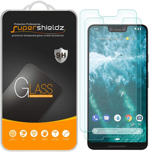Supershieldz (2 Pack) Designed for Google (Pixel 3 XL) Tempered Glass Screen Protector, 0.33mm, Anti Scratch, Bubble Free...