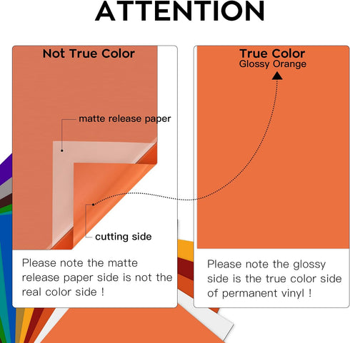 HTVRONT Orange Permanent Vinyl - 12 Pack for Cutting Machine - 10 Sheets 12" x 12"& 2 Transfer Tape Sheets - Glossy...