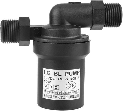 DC Solar Brushless ,DC 12V Submersible Pump Solar Hot Booster Pump for Water Circulation System,8L/min 1/2'' Thread,55? High Temperature Resistanc...