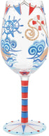 Enesco Lolita Designs Nautical Light House Hand-Painted Artisan Wine Glass, 15 Ounce, Multicolor...