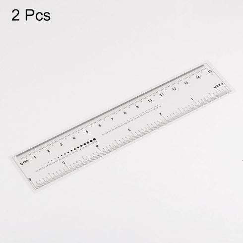 2pcs Film Flexible Ruler 6 Inch 0.1mm Scale PET Plastic Folding Straight Ruler Calibration Soft Ruler Measuring Tool for Factory, Transparent...