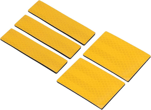PATIKIL Reflective Patch 1"x4" 2"x3", 5 Pcs Hook & Loop Fastener Safety Appliques for Night Sportsperson Worker Hiker, Dark Yellow...