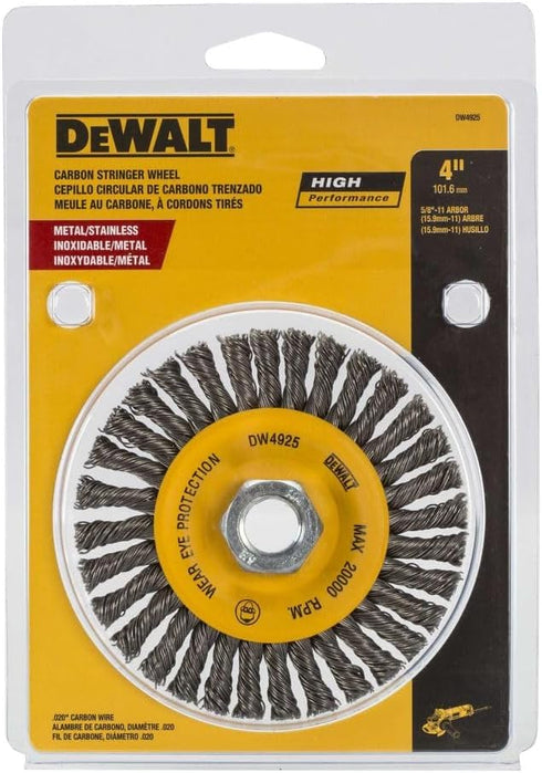 Dewalt 4 in. X 5/8 in. to 11 Hp .020 Carbon Stringer Wire Wheel...