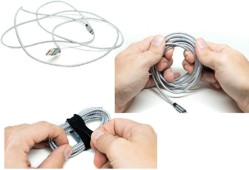 Reusable Cable Ties 1/2" x 4" for Cable Management and Organizing Cords - 30 Pack (Black)...