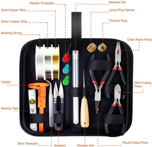 PAXCOO Jewelry Making Supplies Kit with Jewelry Tools, Jewelry Wires and Jewelry Findings for Jewelry Repair and Beading...