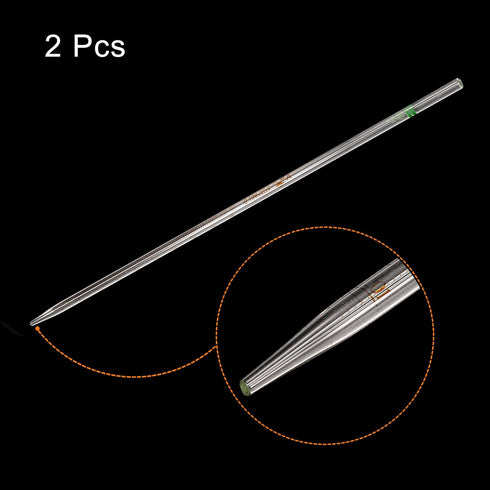PATIKIL Graduated Dropper Pipettes, 2 Pcs 0.1ml Reusable Borosilicate Glass Pipette for Transfer Liquid for Laboratory, Chemistry, Clear...