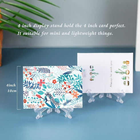 Artliving 4 Inch Clear Plastic Easels or Stand/Plate Holders to Display Pictures or Other Items at Weddings, Home Decoration, Birthdays, Tables (1...