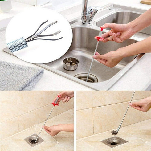 Flexible Grabber Claw Pick Up Reacher Tool With 4 Claws Bendable Hose Pickup Reaching Assist Tool for Litter Pick, Home Sink, Drains, Toilet (35.4...