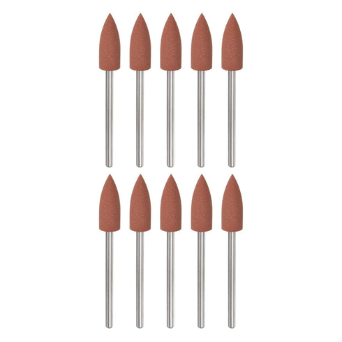 10pcs Rubber Polishing Bit Silicone Buffing Wheels 400 Grit 6mm Dia Mounted Grinding Head for Electric Grinder Rotary Tool, Tapered Shape...