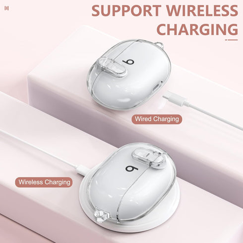 Beats Studio Buds/Studio Buds Plus Case Cover Clear 2021/2023 with Cleaner Kit, Secure Lock Protective Case Cover for New Beats Studio Buds+ Earbu...