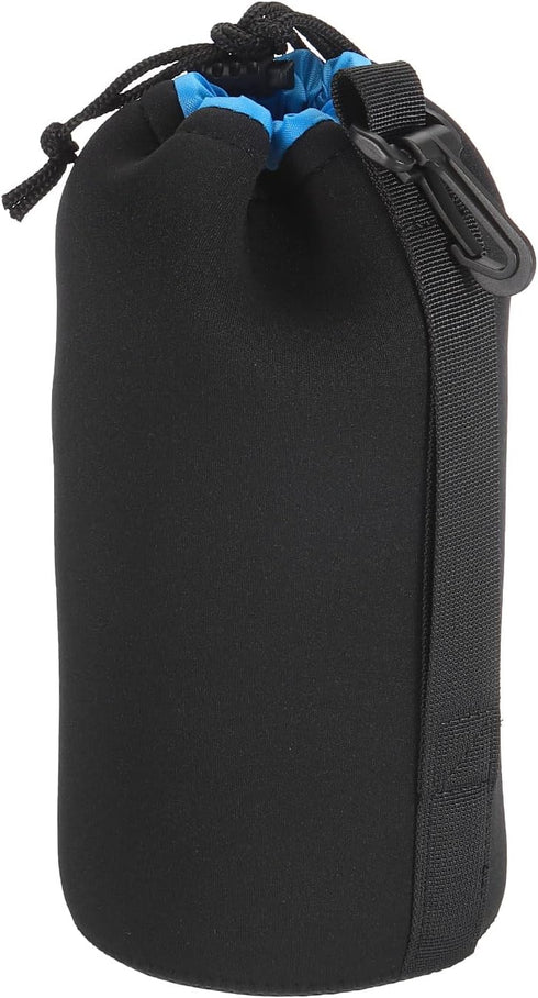 PATIKIL Camera Lens Bag, 3.9" IDx9.8 H Drawstring Lens Pouch with Thick Protective Neoprene, Lens Case for DSLR Camera Lens, Water Coffee Cups, Bl...