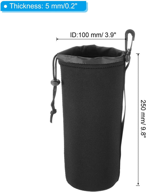 PATIKIL Camera Lens Bag, 3 Pcs 3.9" ID x 9.8" H Drawstring Lens Pouch with Thick Protective Neoprene, Lens Case for DSLR Camera Lens, Water Coffee...