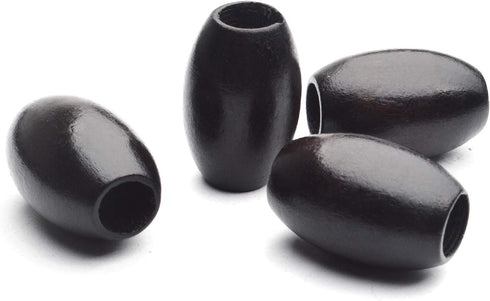 Large Hole Wooden Beads,30 Pcs Dark Brown Wooden Beads Loose Spacer Beads Oval Tube Beads for Making Necklace Bracelet and Other Stuffs...