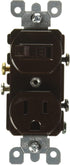 Leviton 5225 15 Amp, 120 Volt, Duplex Style Combination Single Pole Switch/Receptacle Grounding, Brown......