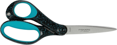 Fiskars 8" Left-Handed Softgrip Teen Scissors for Ages 15+ - Scissors for School or Crafting - Back to School Supplies - Blue Speckled...