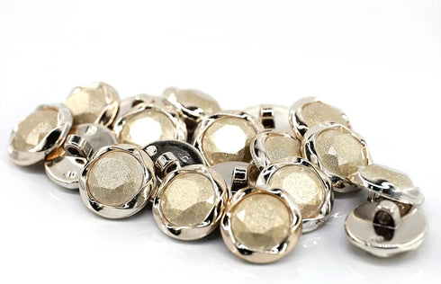 20 pcs Cream Glitter Powder Beveled Cut Resin Cover with Sewing Shank Coat Buttons -25mm -1"...