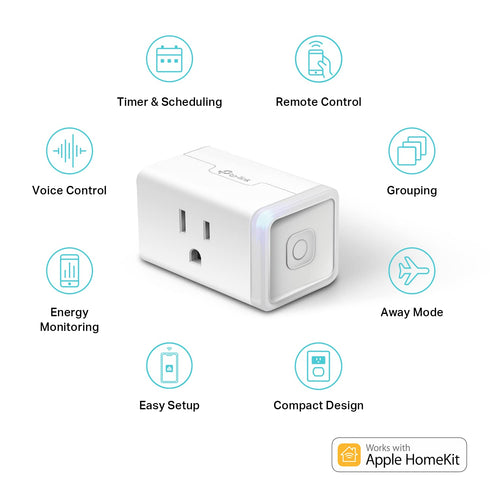 Kasa Smart Plug Mini 15A, Apple HomeKit Supported, Smart Outlet Works with Siri, Alexa & Google Home, UL Certified, App Control, Scheduling, Timer...