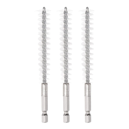 3pcs Nylon Bore Brush 12mm Dia Cleaning Wire Brush with Handle 1/4 Inch Hex Shank for Tubes, Ports, Bearings...