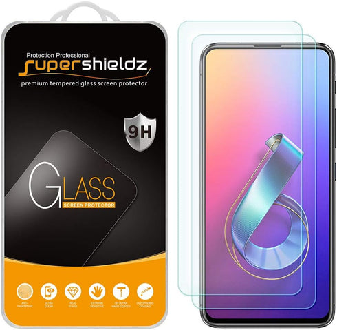 Supershieldz (2 Pack) Designed for Asus ZenFone 6 (ZS630KL) Tempered Glass Screen Protector, 0.33mm, Anti Scratch, Bubble Free...