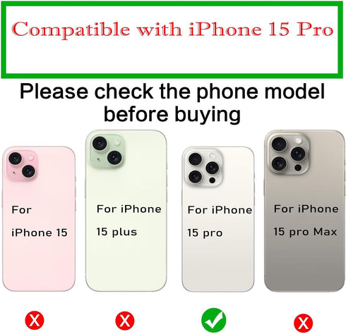 3pcs/Set Back Camera Lens Glass Replacement for iPhone 15 Pro 6.1inch Camera Lens Replacement with Pre-Installed Adhesive + Repair Tool Kit, Anti-...