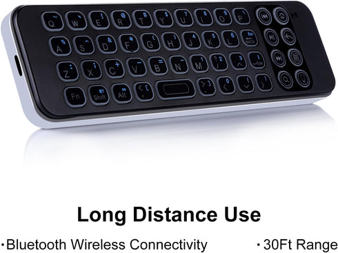 iPazzPort Mini Bluetooth Keyboard, QWERTY Handheld Backlit Wireless Mini Keypad,Portable and Rechargeable, for Latest AMZ Fire TV Stick 4K Max, Sm...