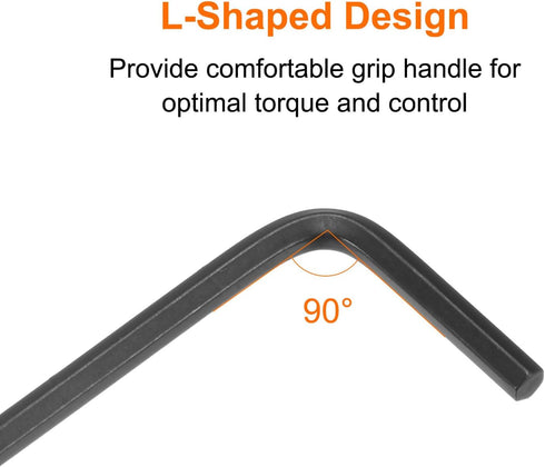 10pcs Hex Key Wrench 2.5mm L-Shape Hexagon Metric Wrenches Chrome Vanadium Steel Repairing Tool for Home Repair, Black...