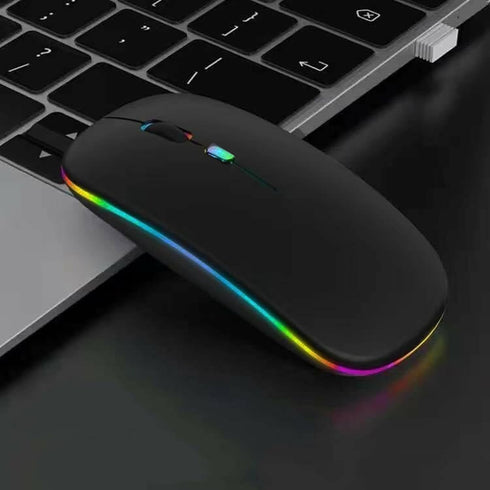 Wireless Bluetooth Mouse,LED Dual Mode Rechargeable Silent Slim Laptop Mouse,Portable(BT5.2+USB Receiver) Dual Mode Computer Mice,for Laptop,Deskt...