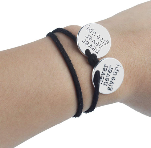 Aylifu 30 PCS of Alloy Inspirational Words Message Charm Pendants never never give up for Crafting Bracelet Necklace Jewelry Making Accessory...