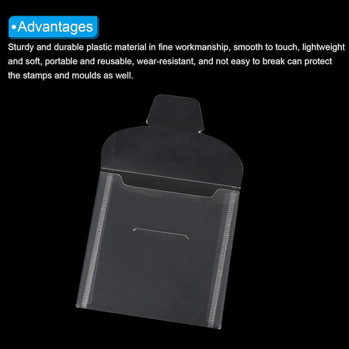 PATIKIL Stamp and Die Storage Bag, 50Pcs Horizontal Style Transparent Envelope Pocket with Label Stickers for Die Cuts Card Making DIY Paper Craft...