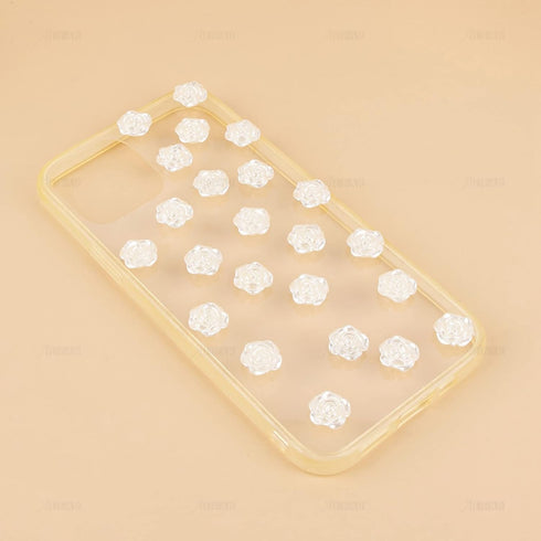 AUEAR, 100 Pack Resin Rose Flower Flat Back Beads 12mm Pearls Cabochons Charms for Phone Case Scrapbooking Jewelry Making Craft Decor...