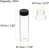 PATIKIL 40mL Reagent Media Bottle, 12 Pack Round Glass Storage Bottles Plastic Screw Cap for Lab Home, Clear...