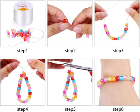 CCINEE 1mm Elastic Stretch Transparent String Cord for Jewelry Making Bracelet Beading Thread 100m/Roll...