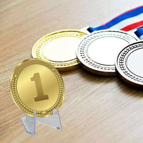 yuntop 20 Packs Acrylic Easel Stands Challenge Coin Display Stand Mini Clear Coin Holder for Displaying Hold Small Artworks, Coins, Pocket Watches...