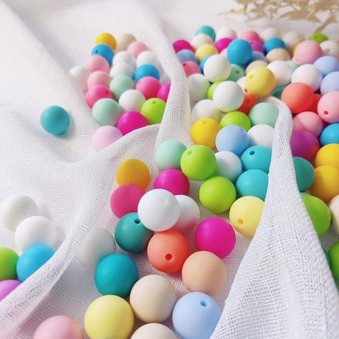 100Pcs 9mm Round Rubber Silicone Bead Bulk Loose Beads Gorgeous Making Kit for Keychain Tassels Necklace Bracelet Jewelry DIY Crafts Making...