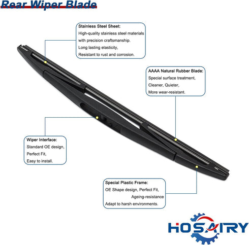 Rear Wiper Arm Blade Set for Honda Odyssey 3.5L V6 2005-2010 Rear Windshield Wiper Arm Blade Assembly 76720-SHJ-A01 76720SHJA01...