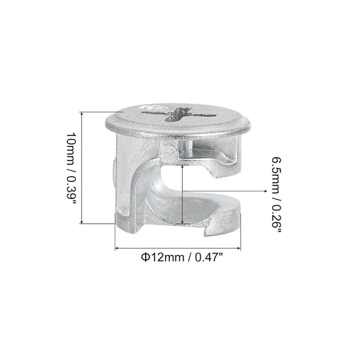 Cam Lock Nut for Furniture, 8pcs 12x10mm Joint Connector Locking Nuts Furniture Connecting Cam Fittings...