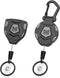 MNGARISTA Heavy Duty Retractable Keychain, Belt Clip Ver. & Carabiner Ver., 8 oz Retraction, 31.5" Steel Rope, Tactical ID Badge Reel with Key Cha...