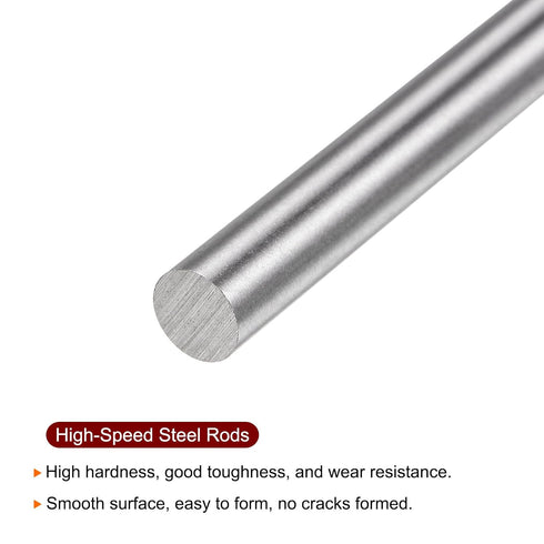 5pcs Round Rods 6.4mm x 100mm High Speed Steel (HSS) Lathe Bar Stock DIY Craft Tools for Turning Facing Drilling Threading...