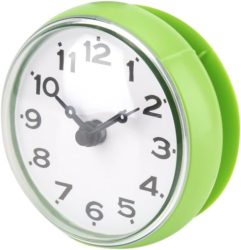 Ciglow Mini Waterproof Clock Electronic, Sucker Wall Clock Portable Bathroom Shower Clock Water.(Green)...