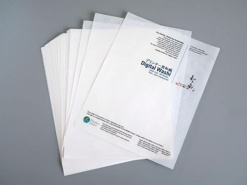 Set of 2 - Japanese Traditional Ogawa Washi Paper for Digital Printing - Letter Size (8.5 x 11 in) - Plain Translucent - 30 Sheets - Made in Ogawa...