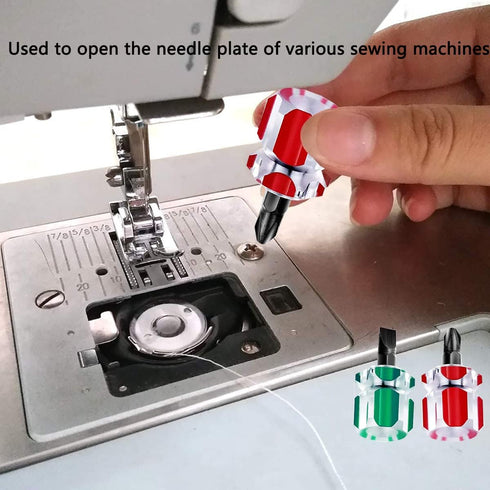 2 Pieces Mini sewing machine screwdriver set,Portable Stubby flat and torx screwdriver kit, Ultra Short Screwdriver Tool for Narrow Spaces...