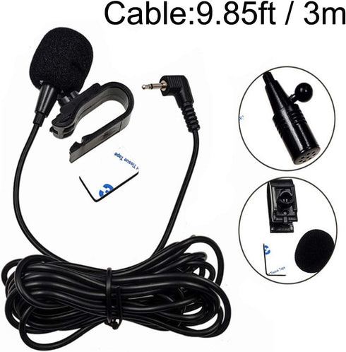 3.5mm Car Microphone with 9.85 Feet Cable External Assembly Mic for Vehicle Head Unit Bluetooth Enabled Stereo Radio GPS......