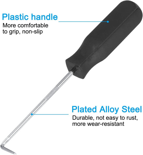 PATIKIL O-Ring 90 Degree Picks 142mm, 2 Pcs Oil Seal Gasket Precision Screwdriver Puller Remover Removal Tool, Black...