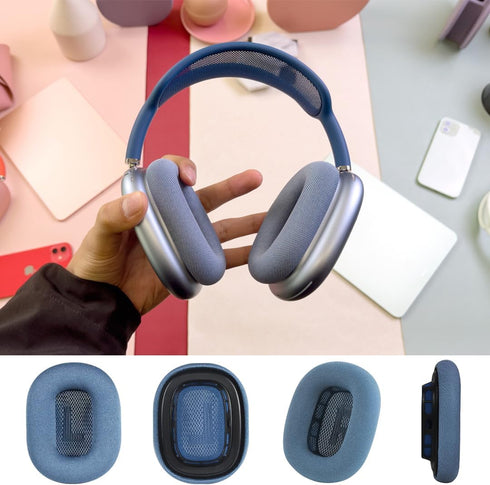 Ear Cushions for Airpods Max Headphones Replacement Ear Cushion Covers Made of Mesh Fabric and Memory Foam (Blue)......